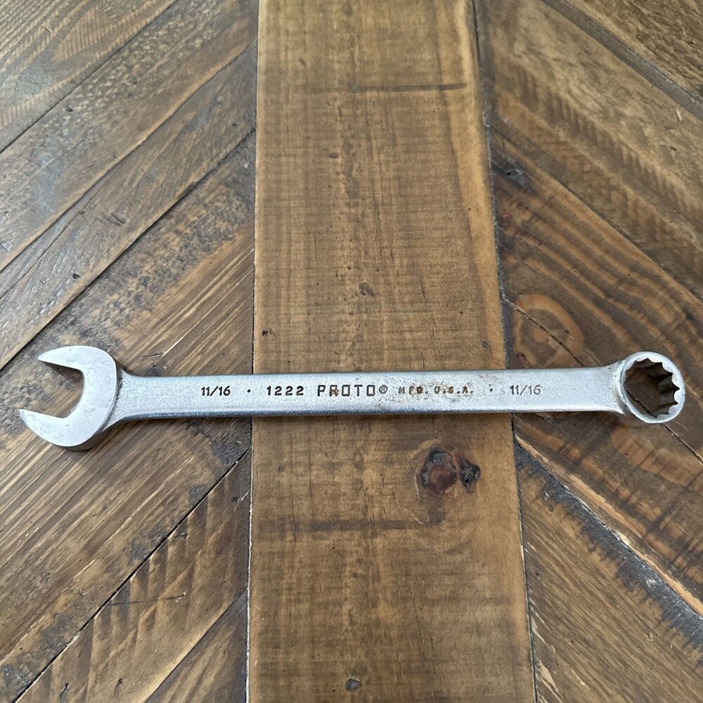 PROTO 1222 11/16” SAE Combination Wrench 12-Point Box Open End USA Made
